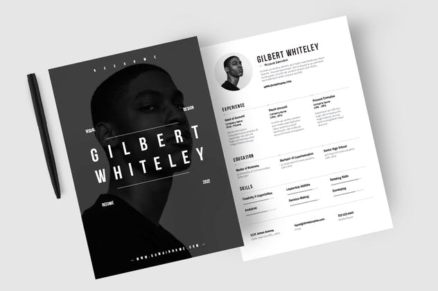 极简创意个人简历设计模板 Creative Resume & CV Template插图(1)