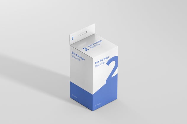 矩形挂耳纸盒包装盒样机 Package Box Mockup – Rectangle with Hanger插图(2)
