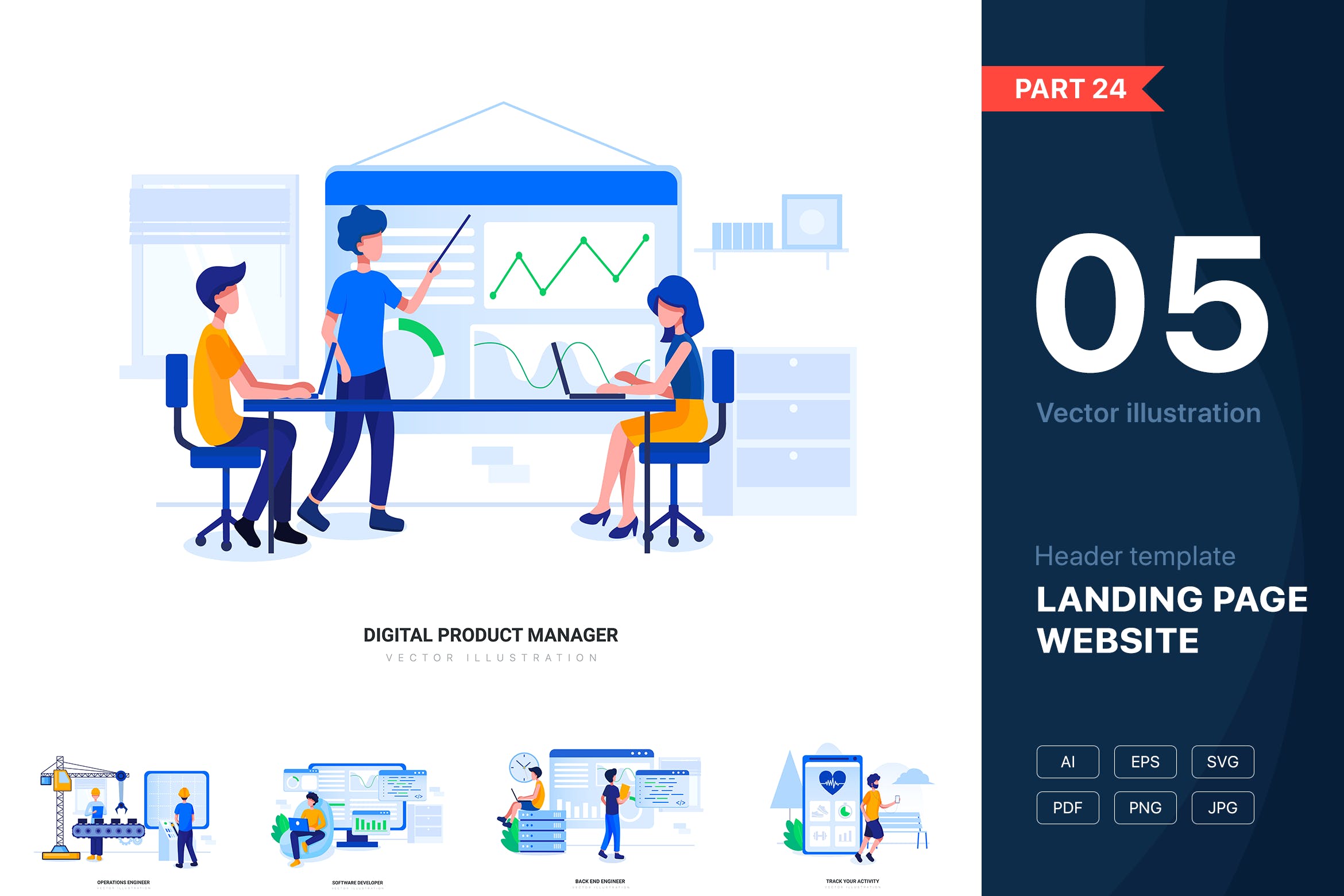 网站UI设计矢量素材库精选概念插画素材[v24] [Part 24] Website illustrations set插图