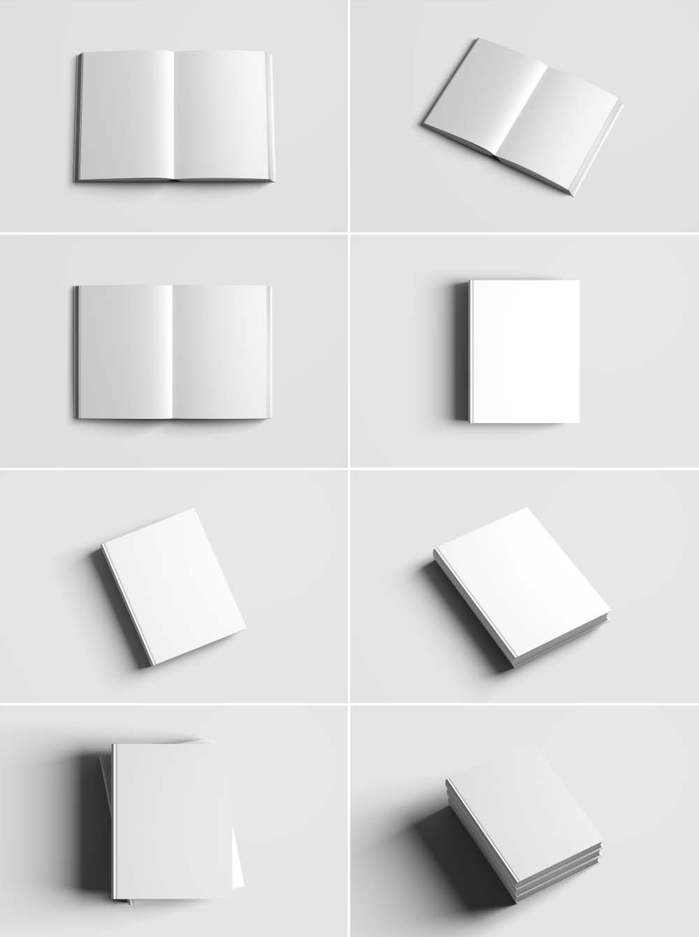 精装硬封图书封面＆内页版式设计效果图样机 Hardcover Book Mockup Photoshop插图(8)