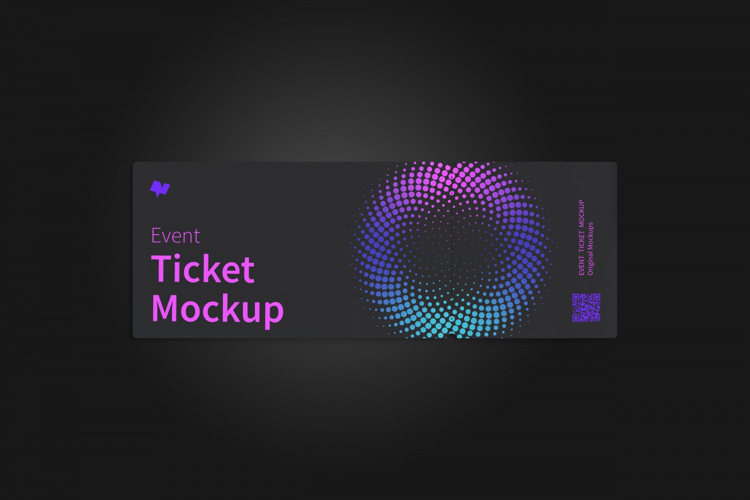 门票入场券设计单张平铺顶视图样机素材库精选模板 Event ticket mockup, top view插图(3)