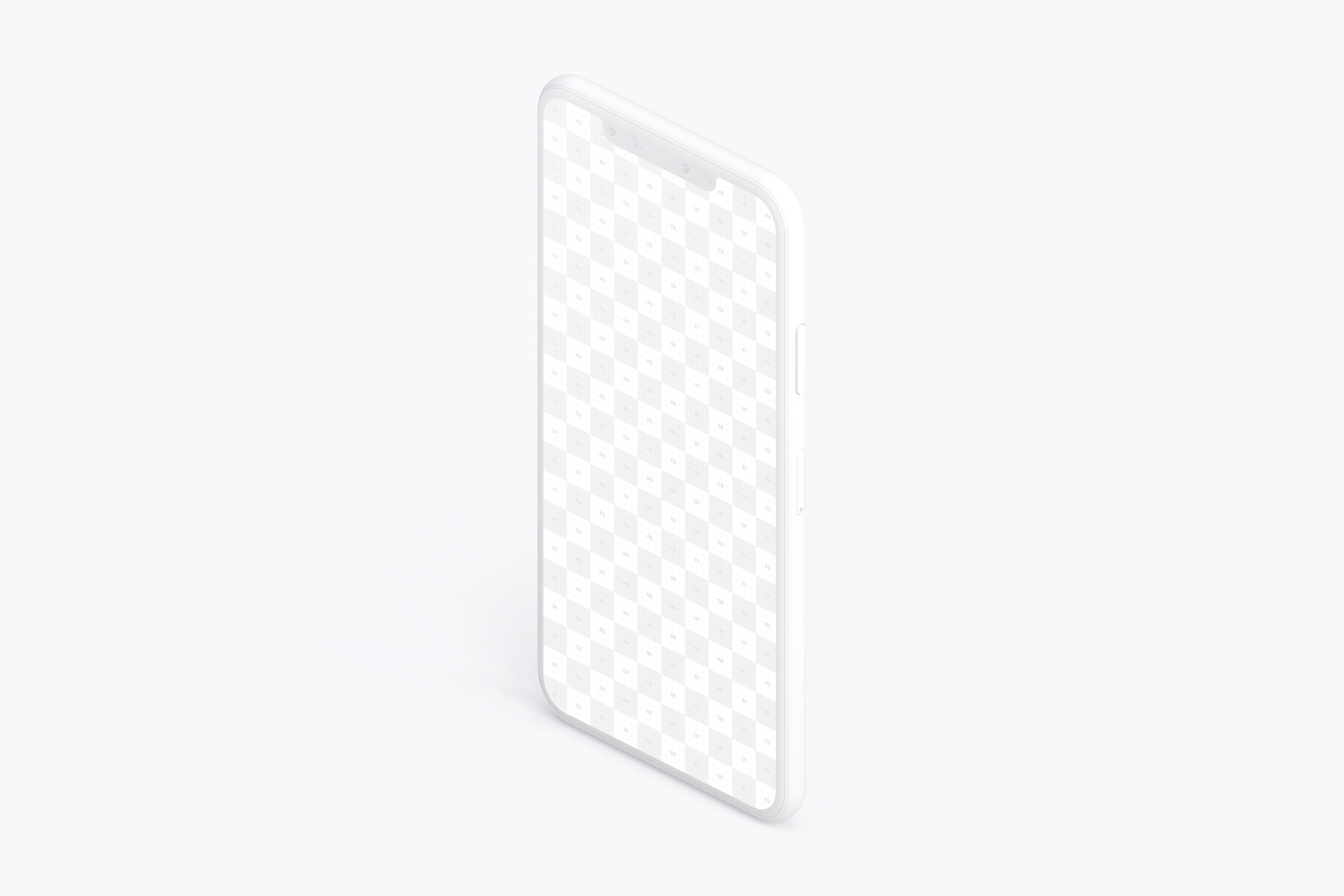 iPhone XS Max手机屏幕UI设计效果左视图样机02 Isometric Clay iPhone XS Max Mockup, Left View 02插图(1)