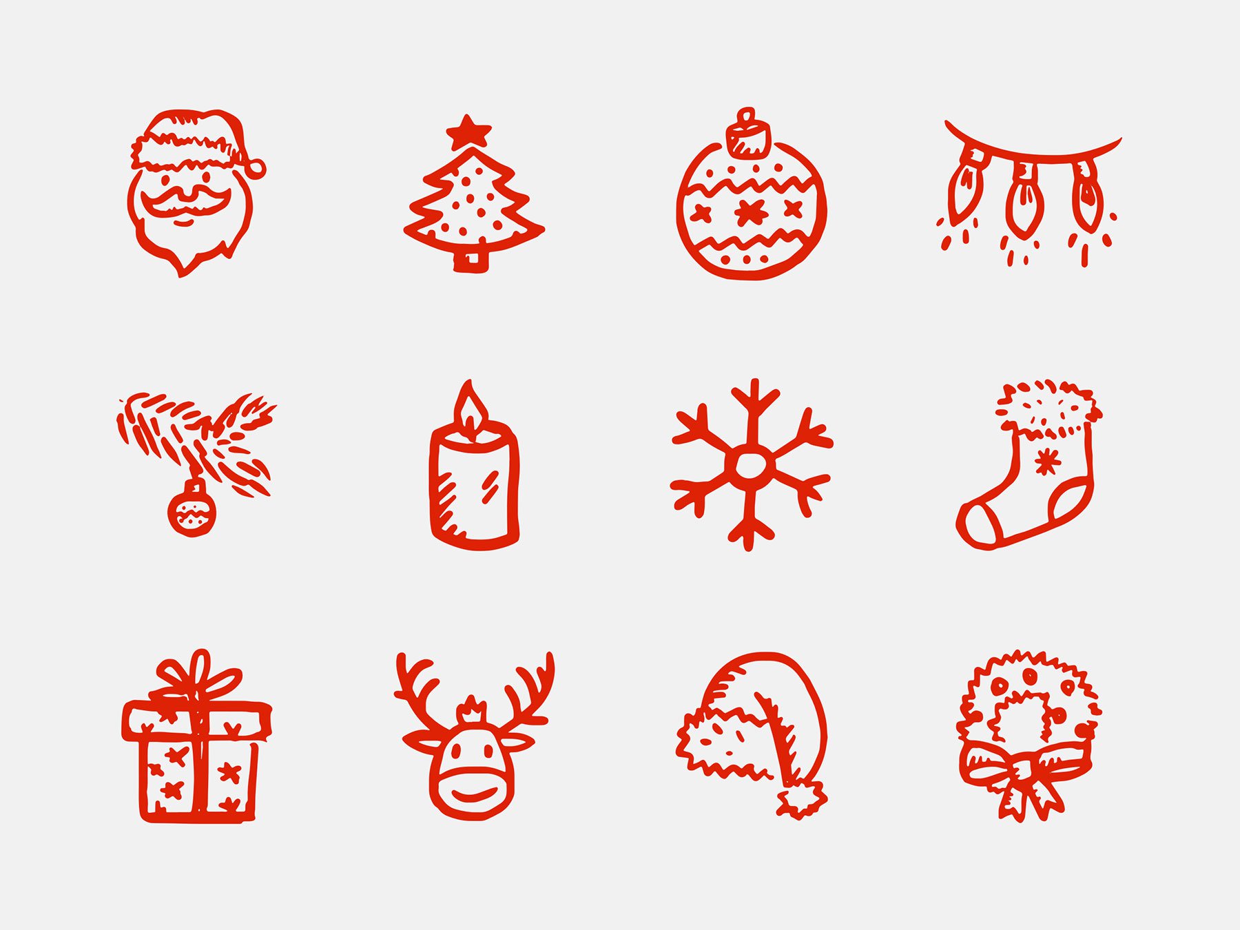 手绘圣诞图标