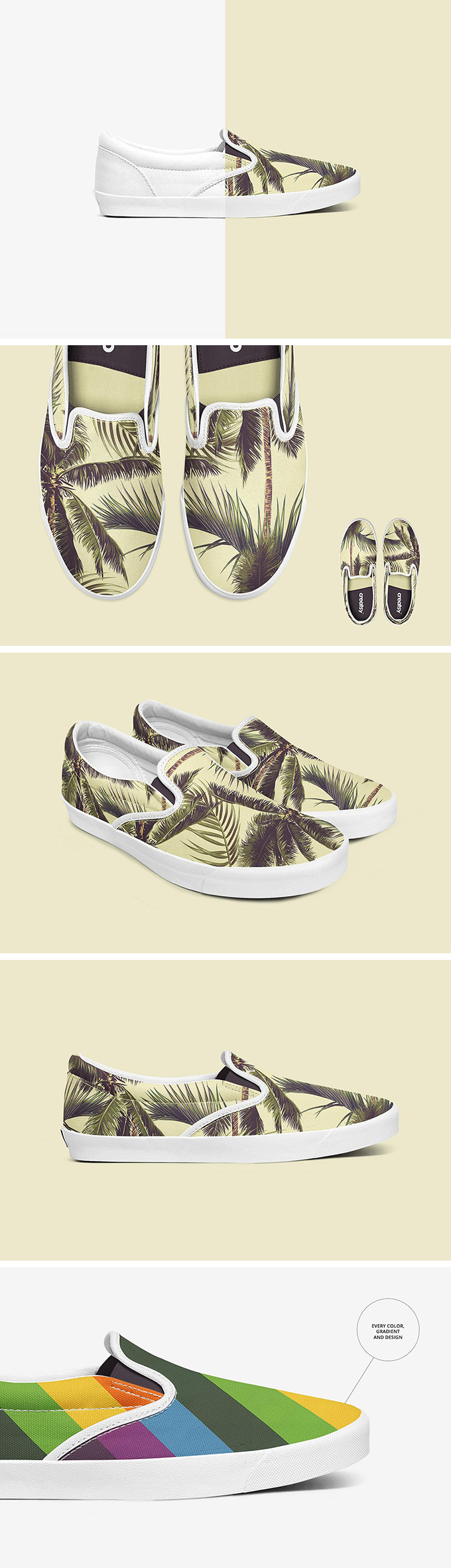 帆布鞋样机 Slip-on Shoes Mockup Set插图