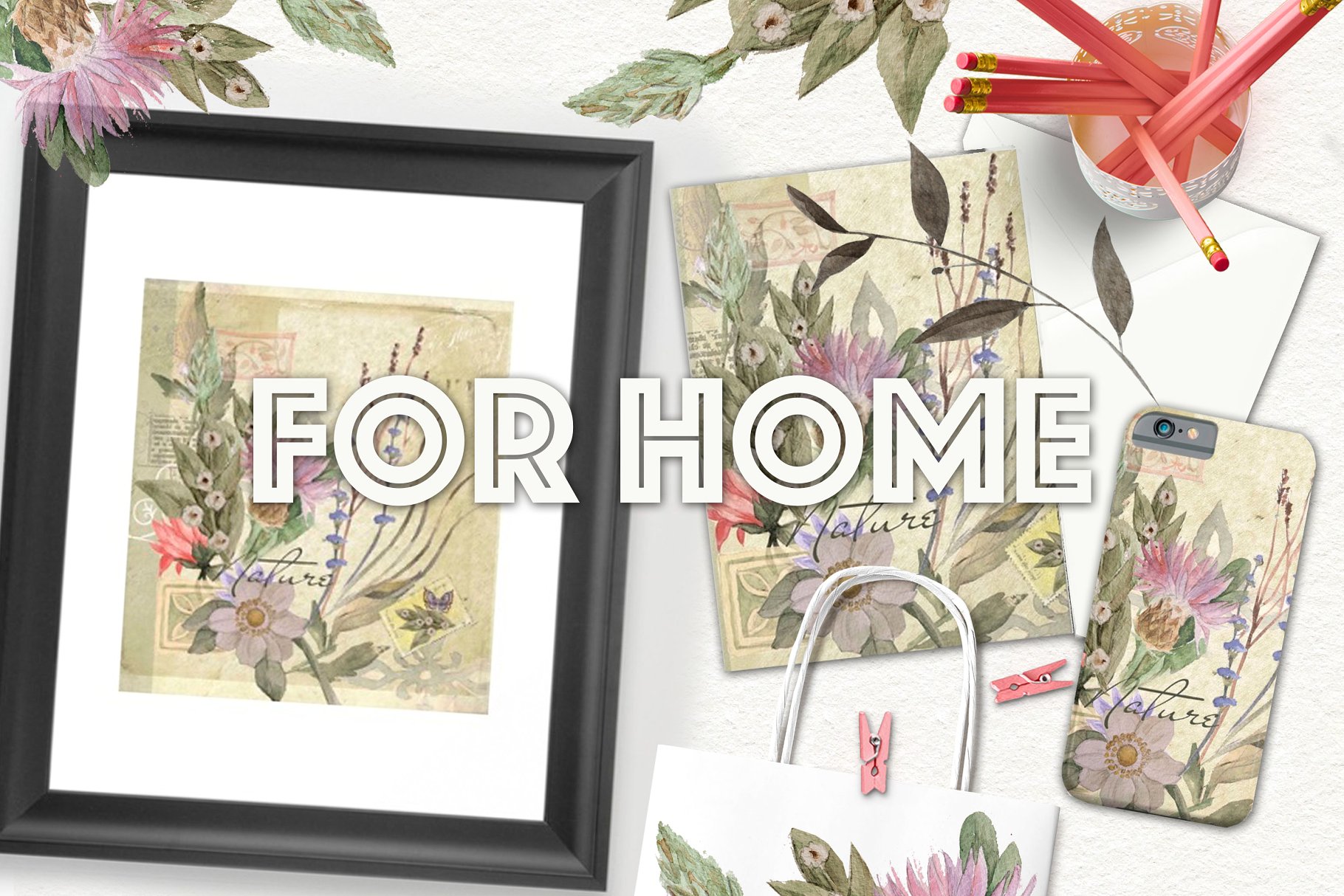 超级手绘水彩花园元素合集[1.23GB] Amazing garden 100 PNG插图(14)