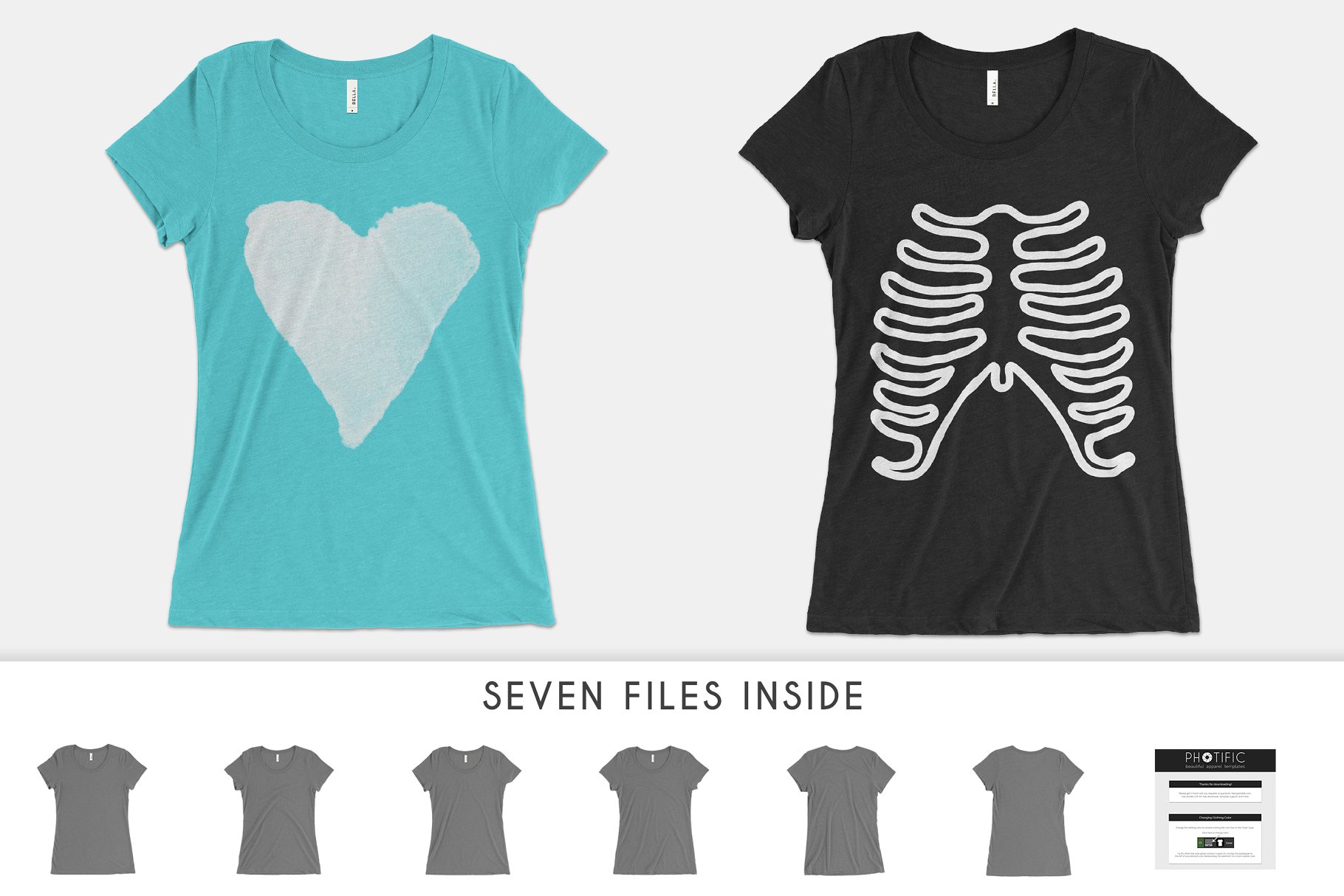 女性T恤样机模板 Bella Canvas 8413 Triblend Mockups插图(2)