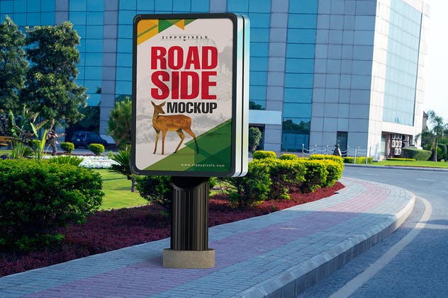 路边灯箱广告牌海报样机模板 Roadside Billboard Mockups插图(7)