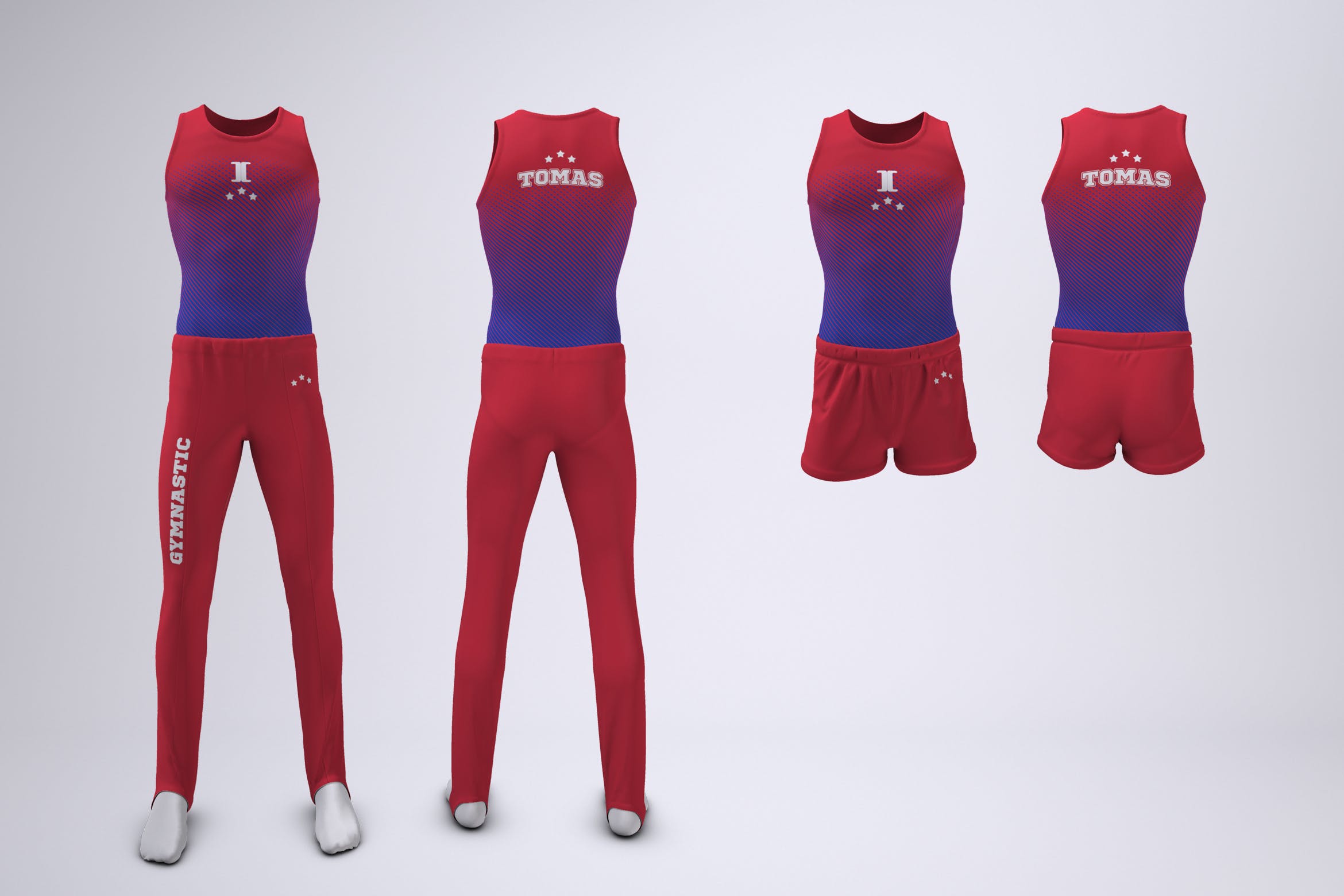 体操制服队服设计展示样机模板 Gymnastics Uniform Mock-Up插图