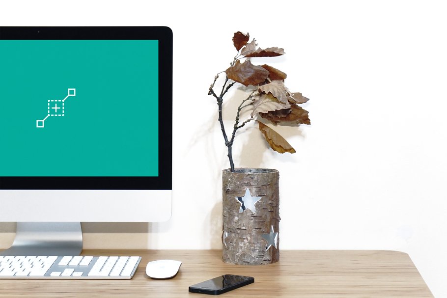 简易简约办公场景一体机电脑样机 Workspace Device PSD Mockup插图(11)