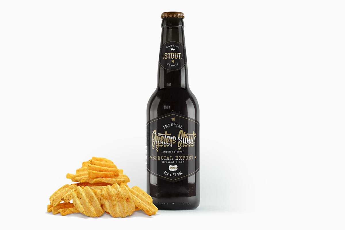 黑色啤酒瓶外观样机 Beer Black Bottle Mockup插图