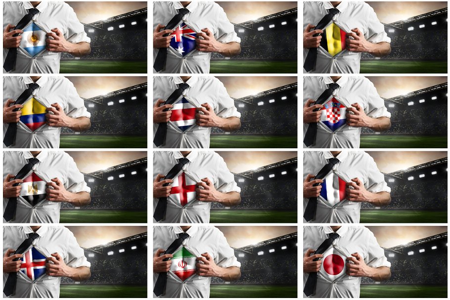 国家足球队支持者肌肉男样机 National soccer team supporters插图(1)