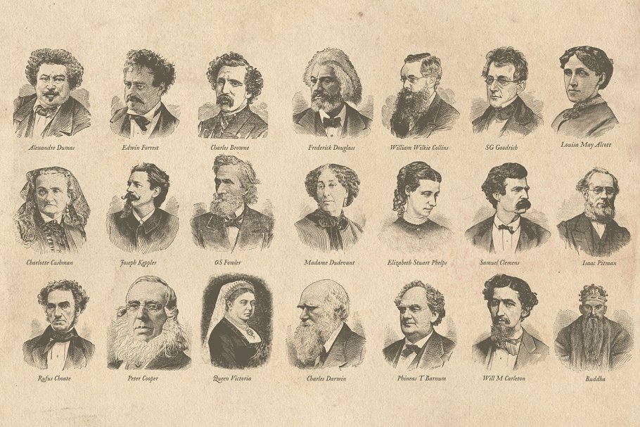 旧时代绅士&淑女人像插画素材 Vintage Lords & Ladies Graphics插图(4)