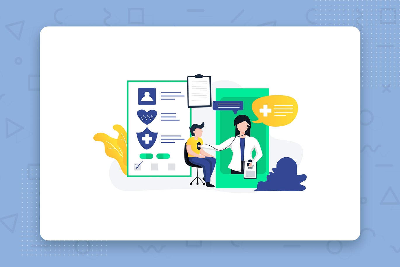 医疗保健场景扁平设计风格矢量概念插画 Healthcare flat vector illustration concept插图