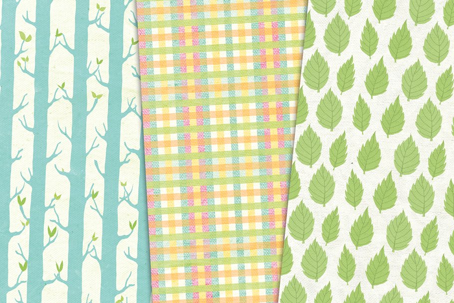 亚麻质地花卉纸张纹理 Floral Paper, linen texture插图(3)