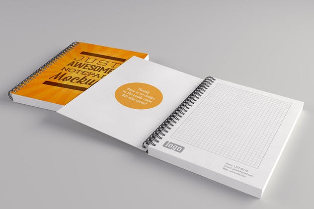 活页记事本样机套装 Notepads Mockups Pack插图(5)