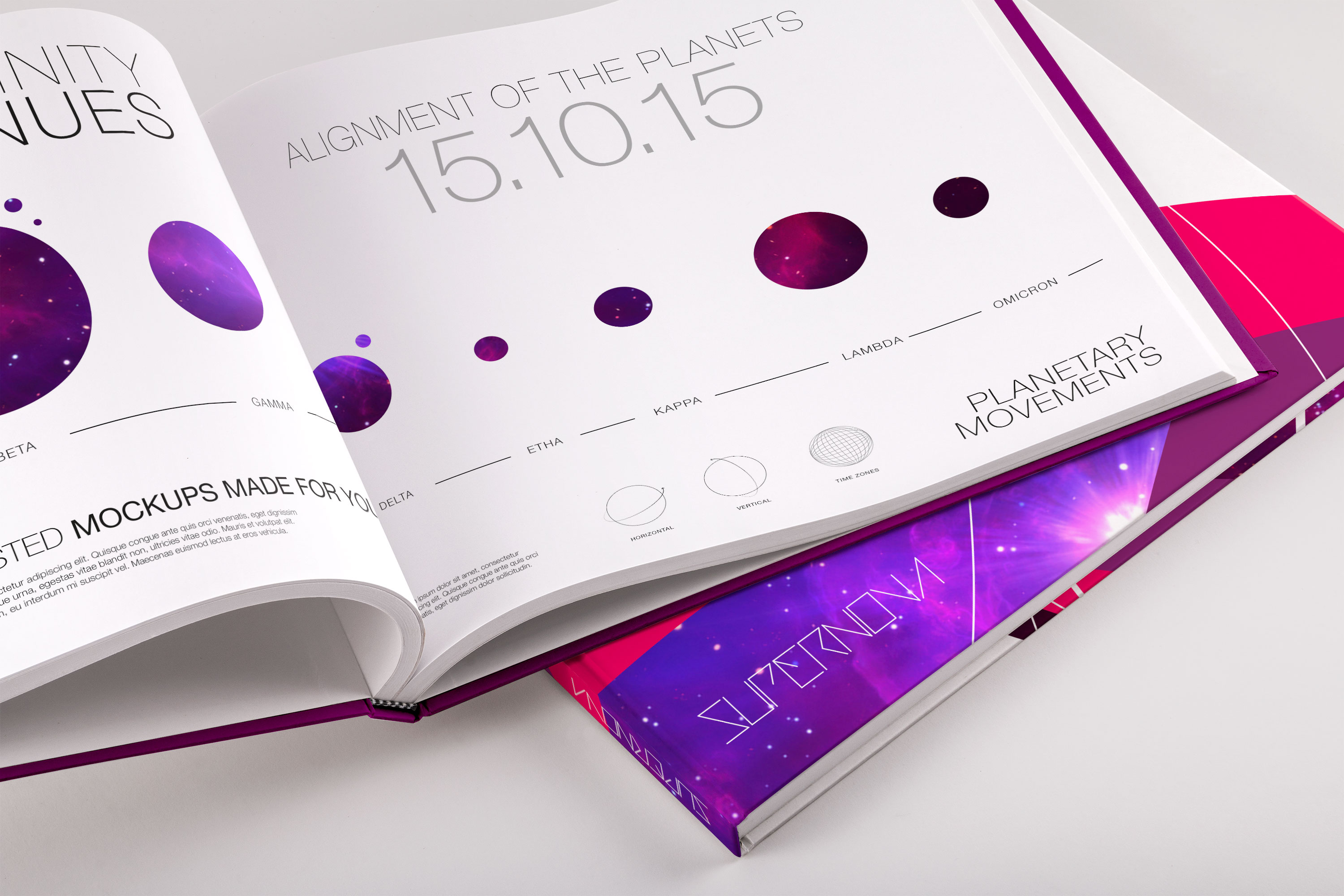 精装企业画册/产品目录内页版式设计PSD样机03 Hardcover Large Landscape Book PSD Mockup 03插图