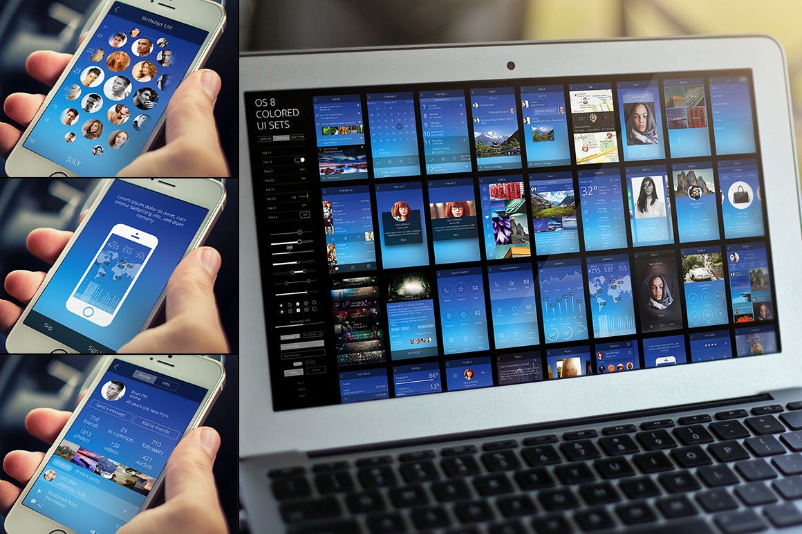 多用途彩色设计APP应用UI设计模板素材合集 Colored UI Sets 21 Color插图(1)
