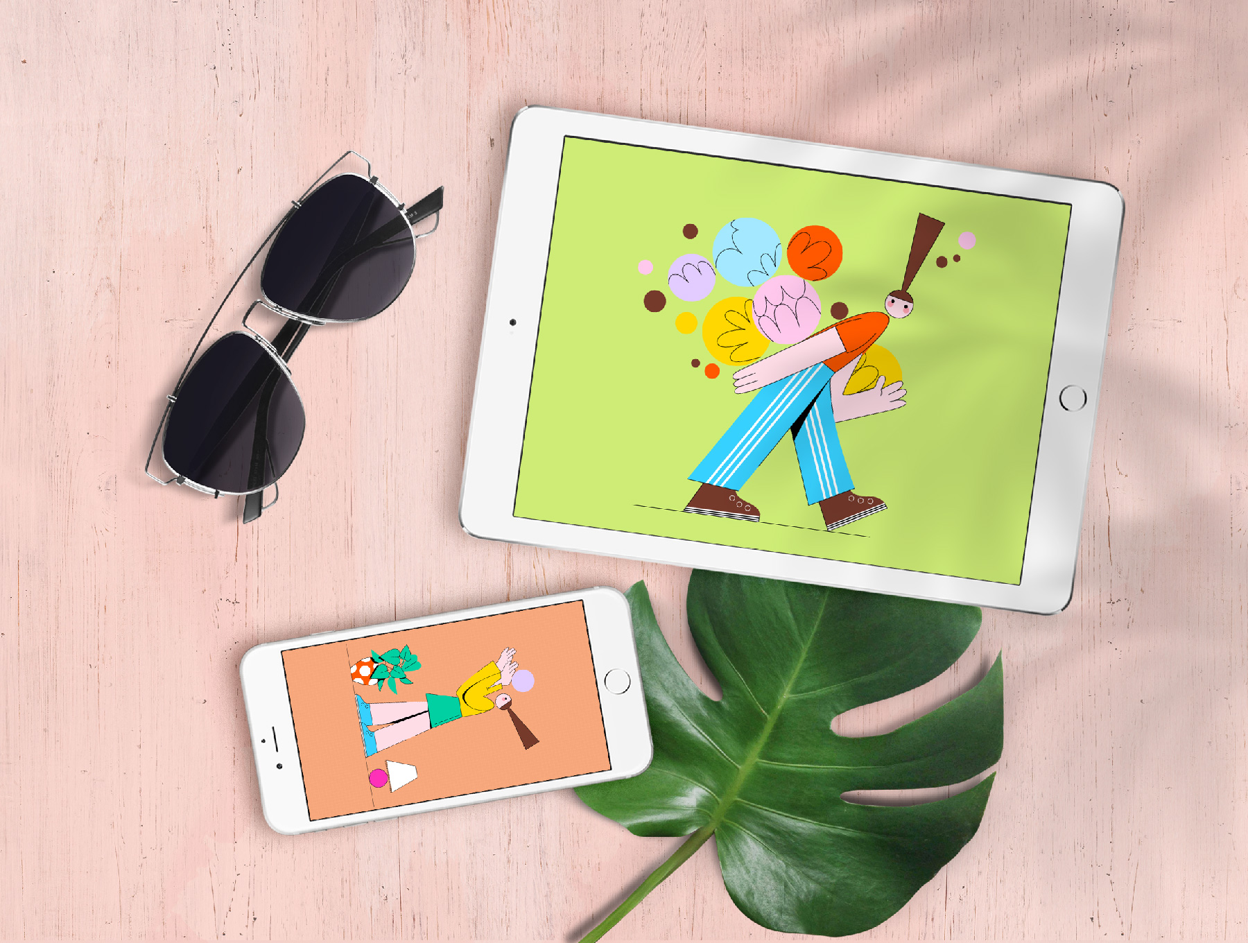 素材库下午茶：10个明亮多彩有趣的人物插画插图(5)