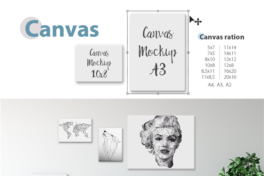 家居室内墙纸&相框画框样机模板 Interior Wall & Frames Mockup – 4插图(5)