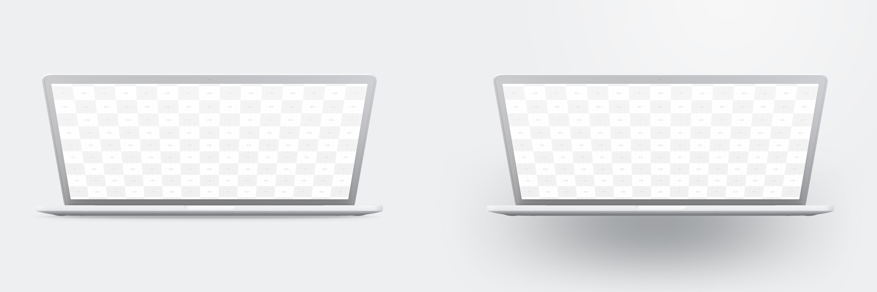 15寸MacBook Pro笔记本半合状态前视图样机02 Clay MacBook Pro 15" with Touch Bar, Front View Mockup 02插图(5)