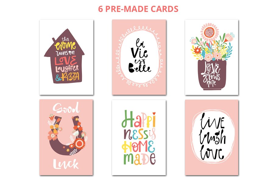 家居装饰字体标签插画 Home Decor Lettering Lab插图(6)