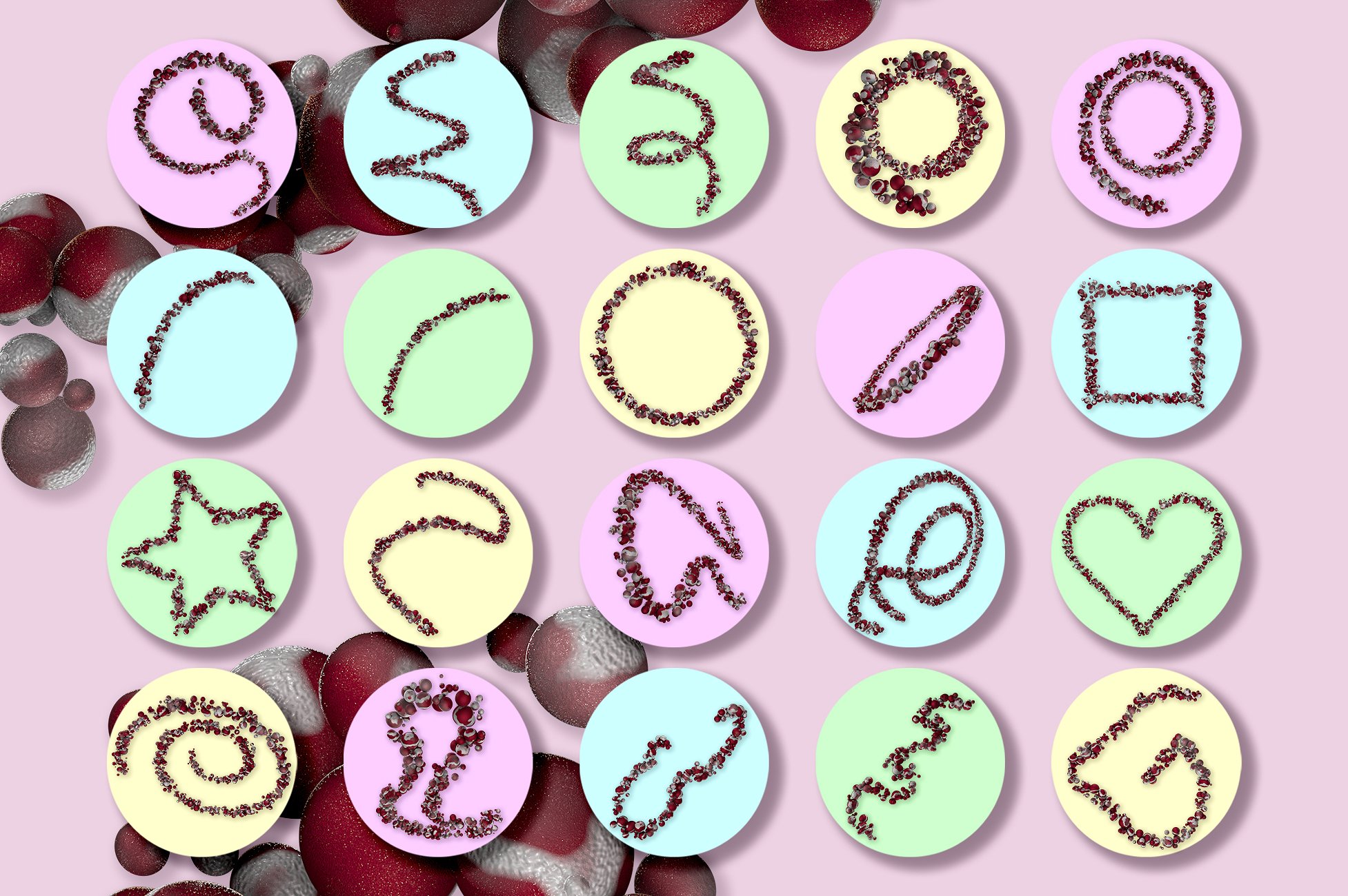 80款彩色球体叠层背景 Spheres插图(5)