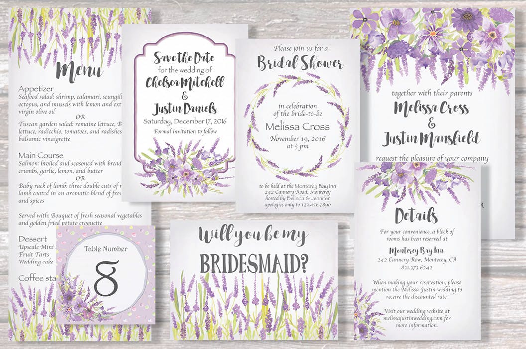 薰衣草绽放水彩剪贴画素材库精选PNG素材 Lavender Blooms: Watercolor Clip Art Bundle插图(1)