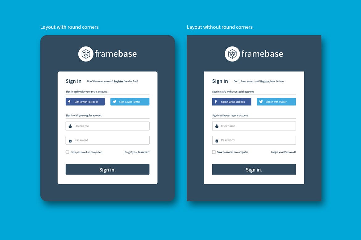 网站登录和注册表单设计AI&PSD模板 Bootstrap Login & Registration Form插图(8)
