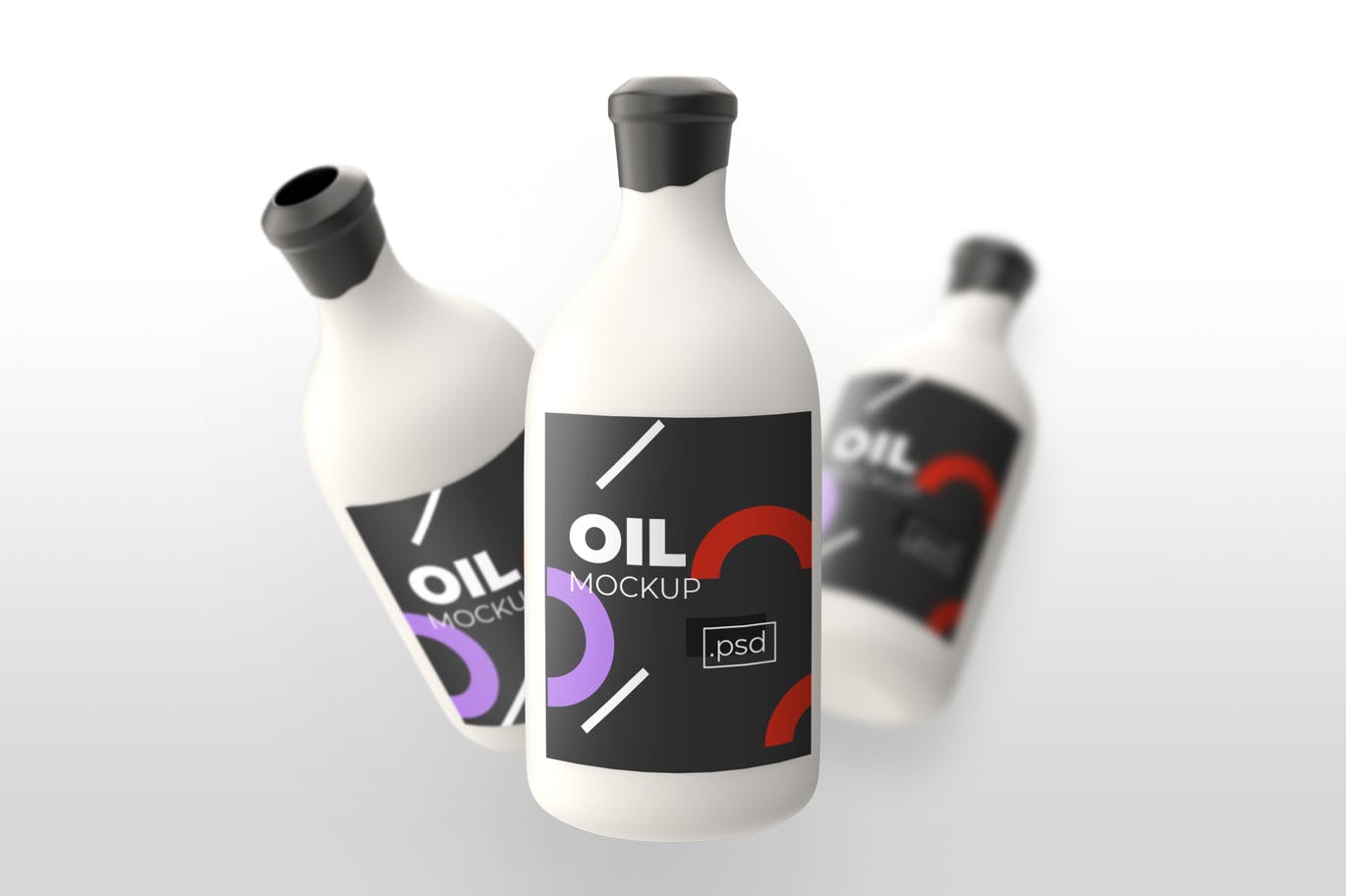 油品塑料瓶外观设计效果图素材库精选 Realistic Oil Bottle – Mockups插图