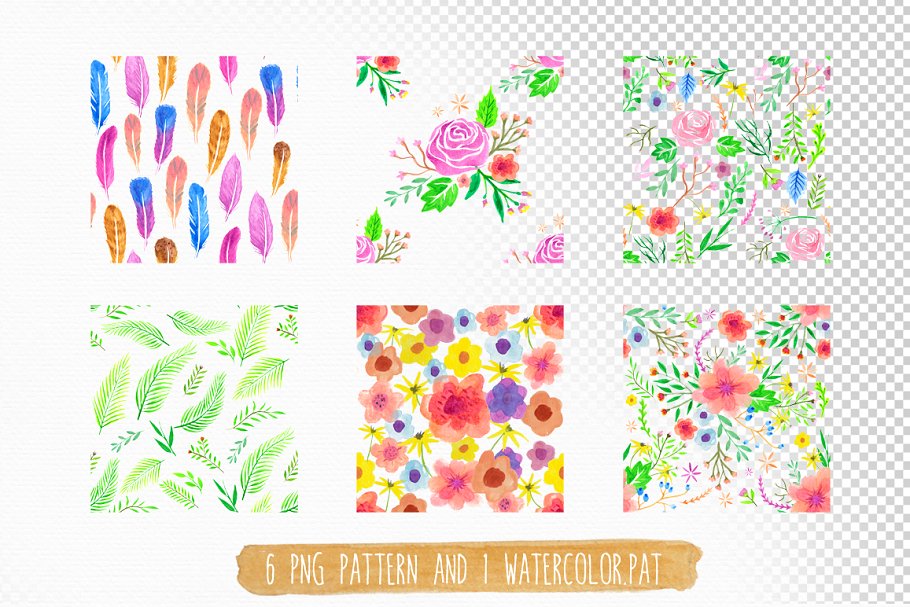 手绘水彩画风格物件 Freehand Watercolor Style Objects插图(2)