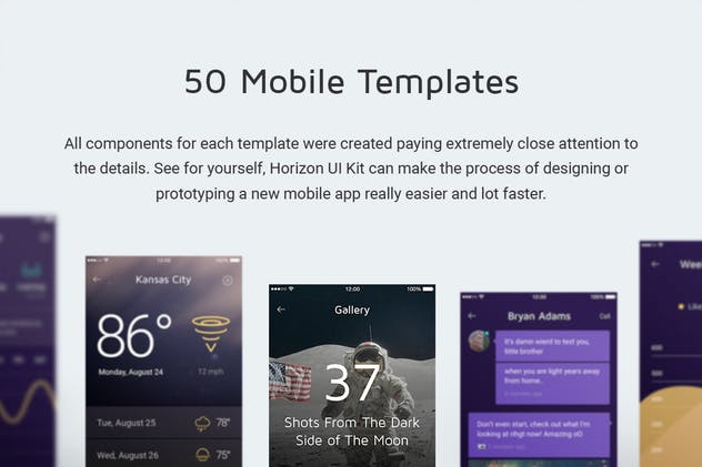经典实用通用型APP应用UI套件 Horizon Mobile UI Kit插图(1)