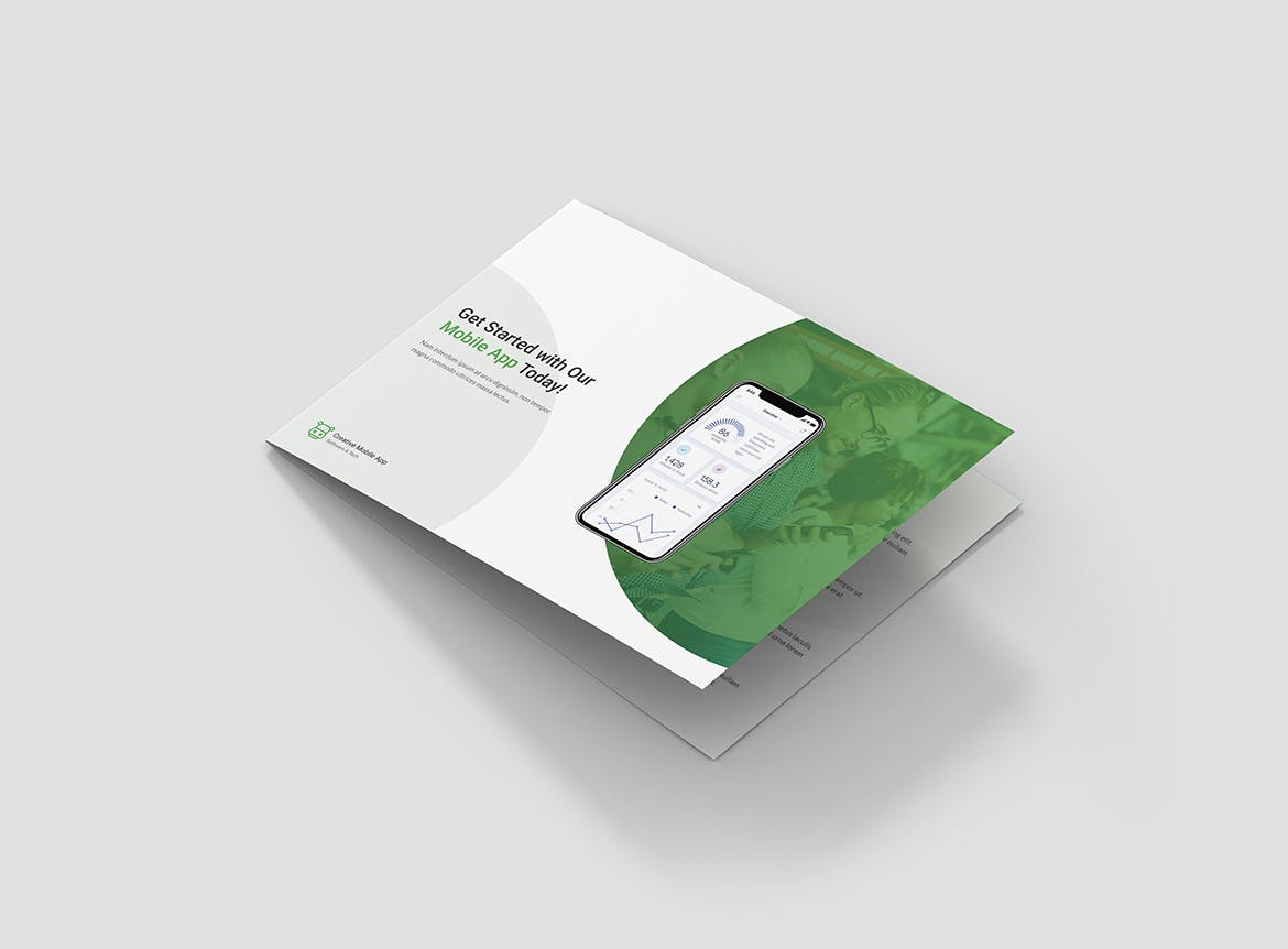 创意APP应用程序折页宣传单设计模板 Brochure – Creative App Bi-Fold A5 Landscape插图(7)