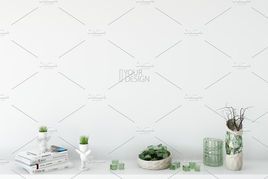 客厅卧室墙纸&相框画框样机模板合集 Interior Wall & Frames Mockup – 2插图(18)