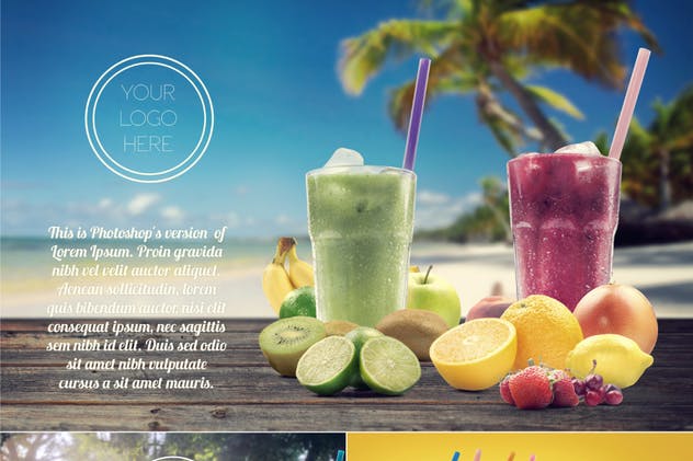 有机果汁品牌场景样机 Organic Juice Maker Scene Generator插图(3)