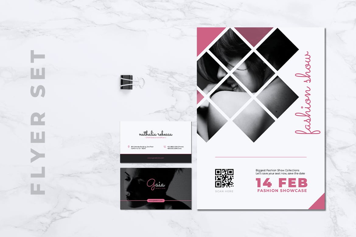 时装秀/活动传单&素材库精选名片模板 GAIA Fashion Show / Event Flyer & Business Card插图(4)