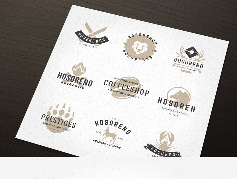 100款复古风格Logo徽章设计元素 100 Retro objects for logos插图(2)