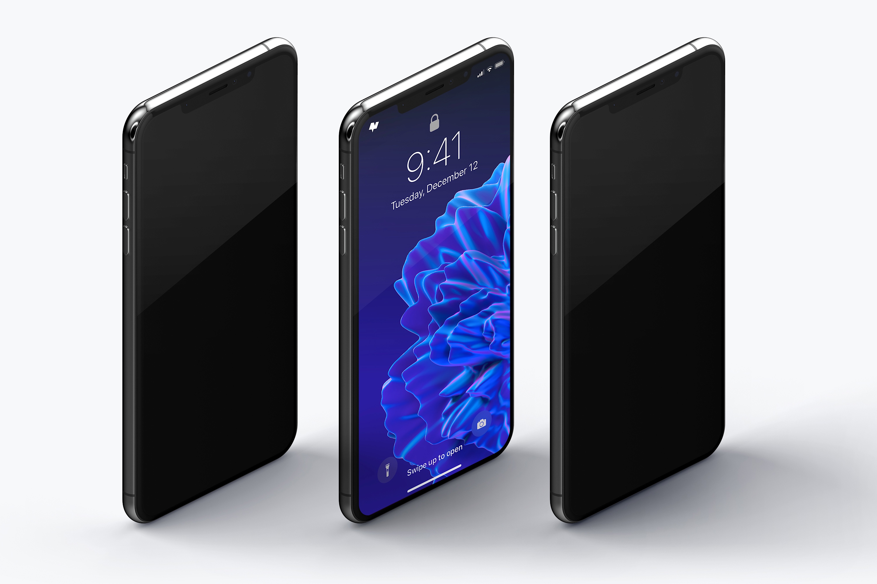 iPhone XS Max手机屏幕演示右视图02 iPhone XS Max Mockup, Isometric Right View 02插图(1)
