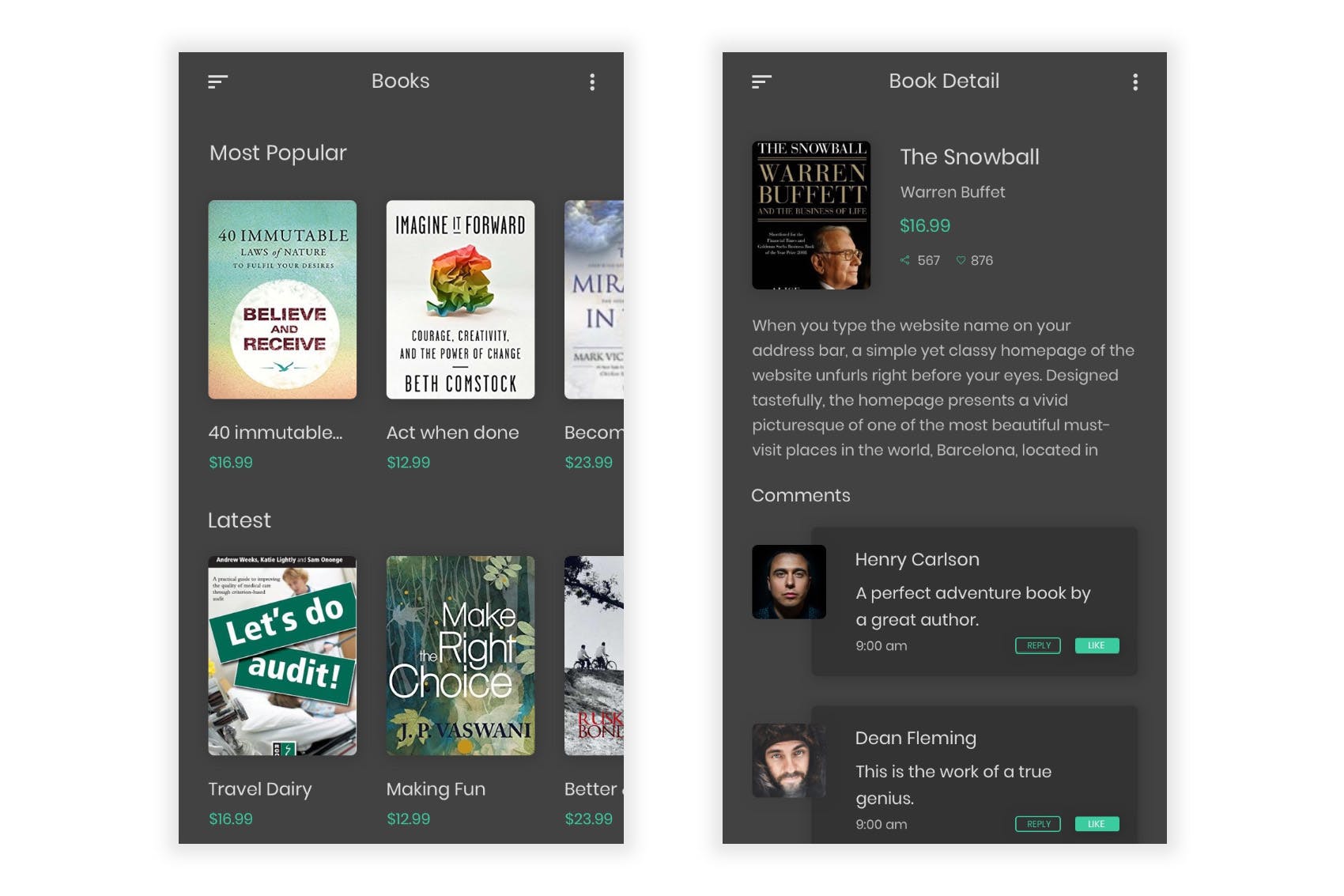 电子书&小说阅读APP应用UI设计PSD模板 Pustak – Book Reading UI Kit for Photoshop插图(3)