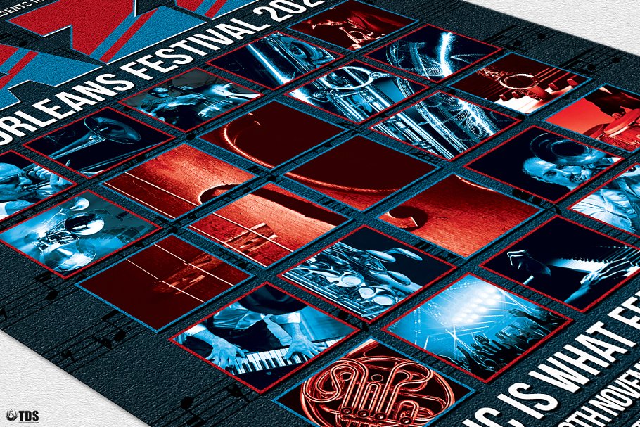 爵士音乐节活动海报设计PSD模板v9 Jazz Festival Flyer PSD V9插图(5)