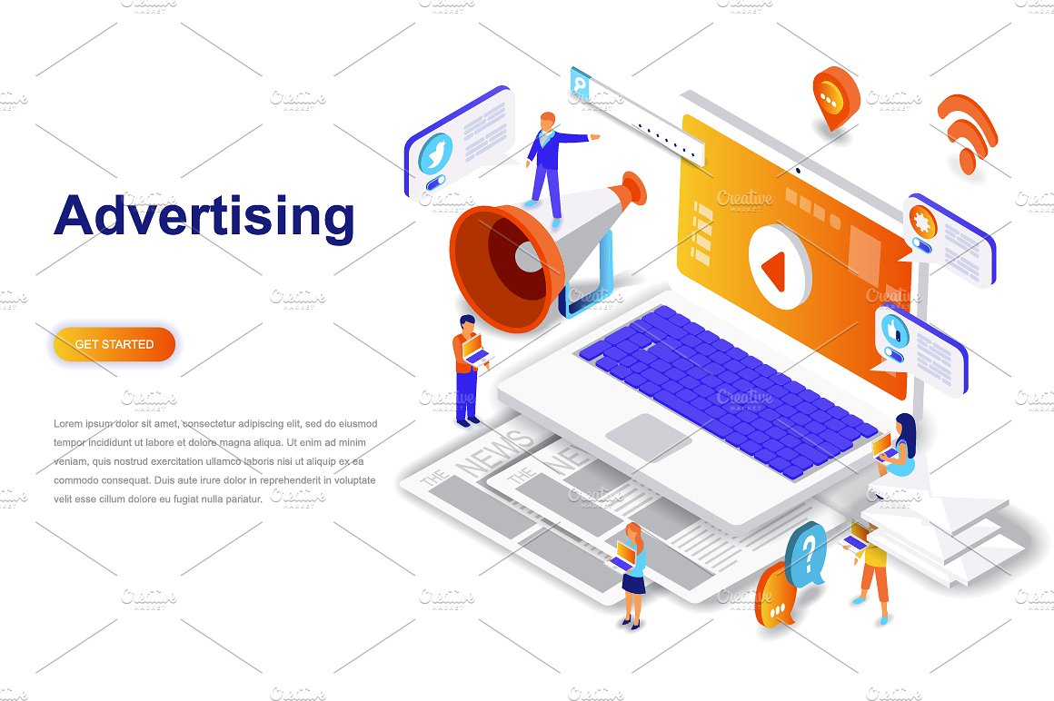 等距概念扁平风网站着陆页设计插画模板合集 Isometric Concept Flat Design插图(10)