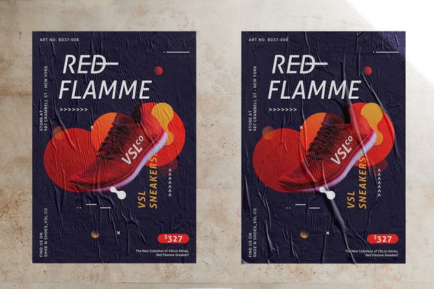 潮鞋单品促销海报设计模板 Shoes Poster插图(2)