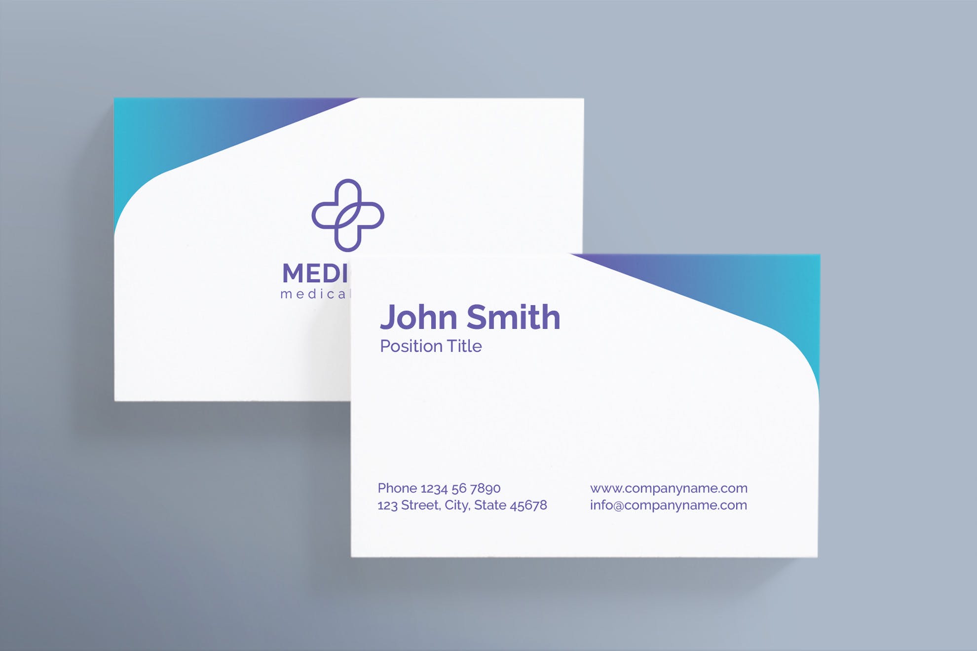 私人诊所/医院名片设计模板 Medical Clinic Business Card插图(2)