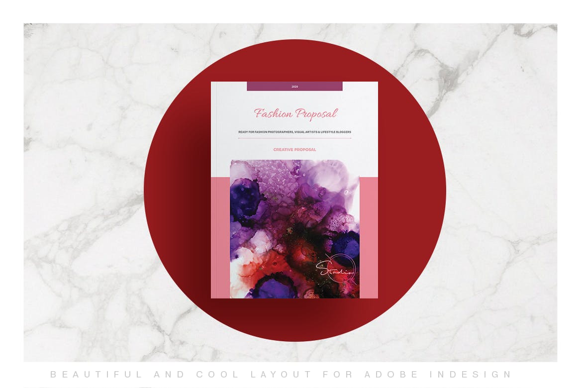 粉红时尚行业项目提案版式设计模板 Pink Fashion Proposal Layout插图(1)