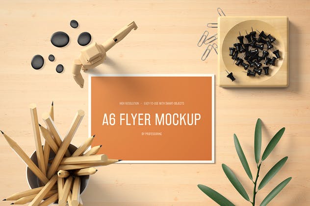 A6时尚横向传单样机套装2 A6 Landscape Flyer Mockup Set 2插图(4)