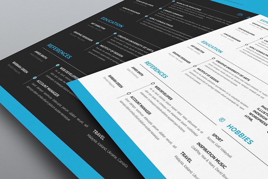 简洁明了的求职简历模板 Vol.1 Clean Resume Template Vol.1插图(9)