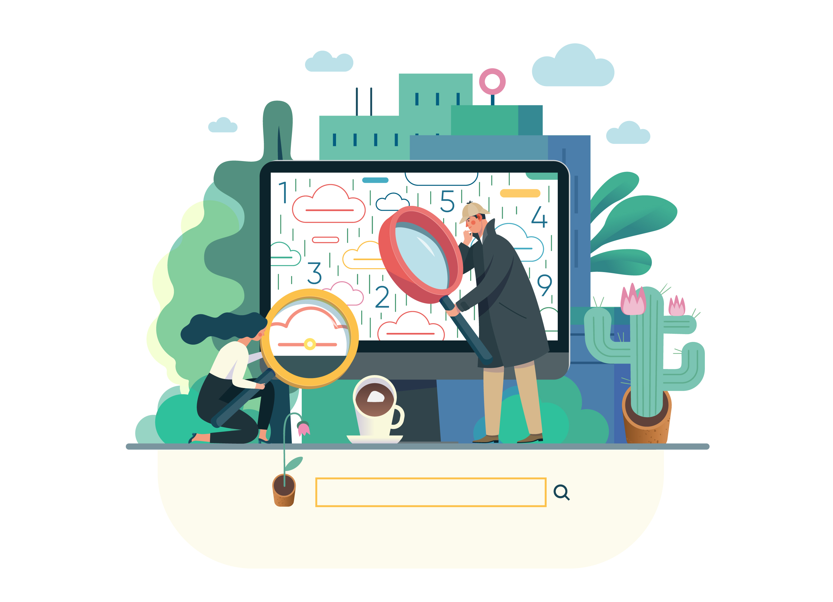 互联网多种商业业务概念扁平化插画下载[Ai]插图(14)