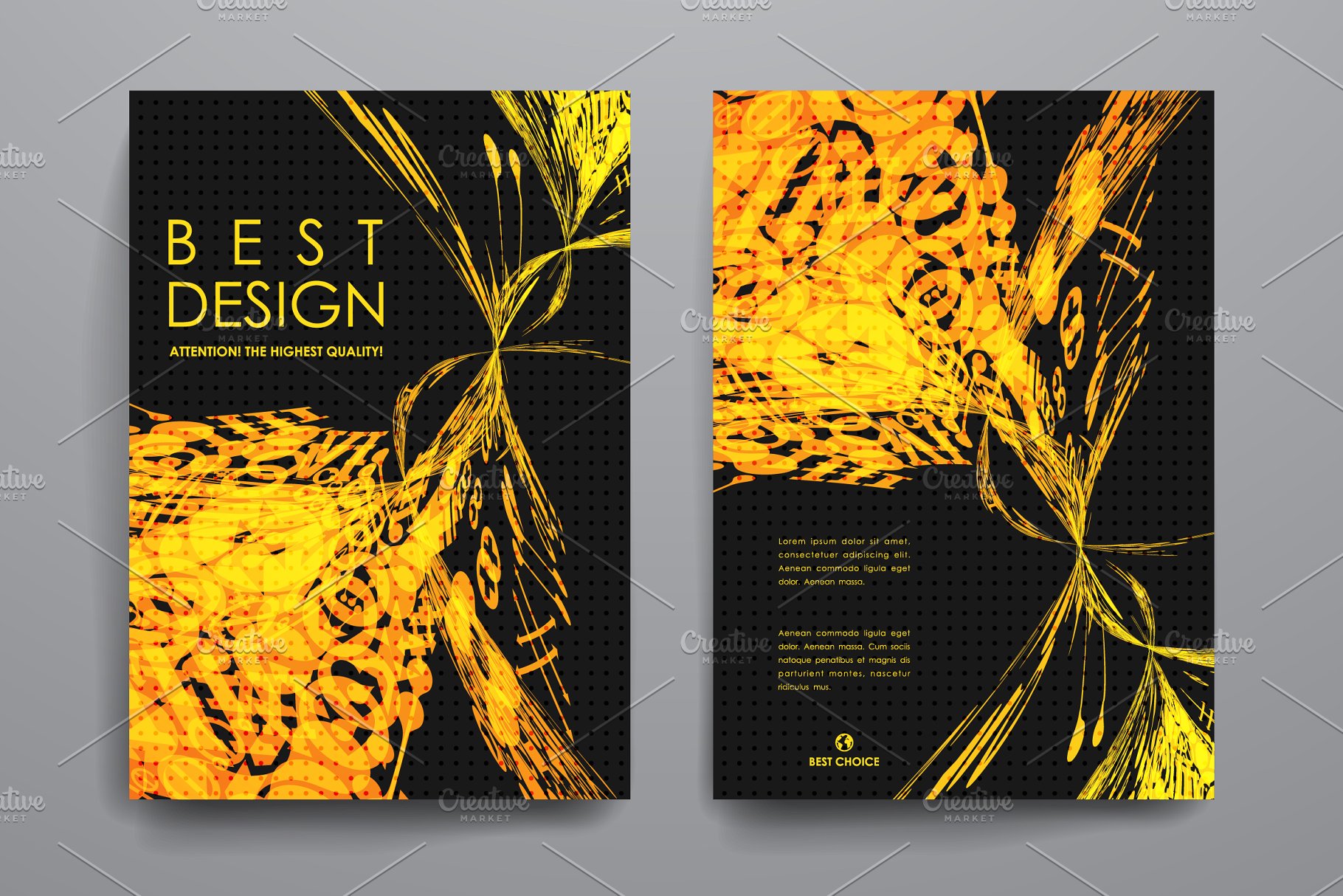 奇幻抽象图案背景画册模板 Abstract brochures插图(3)