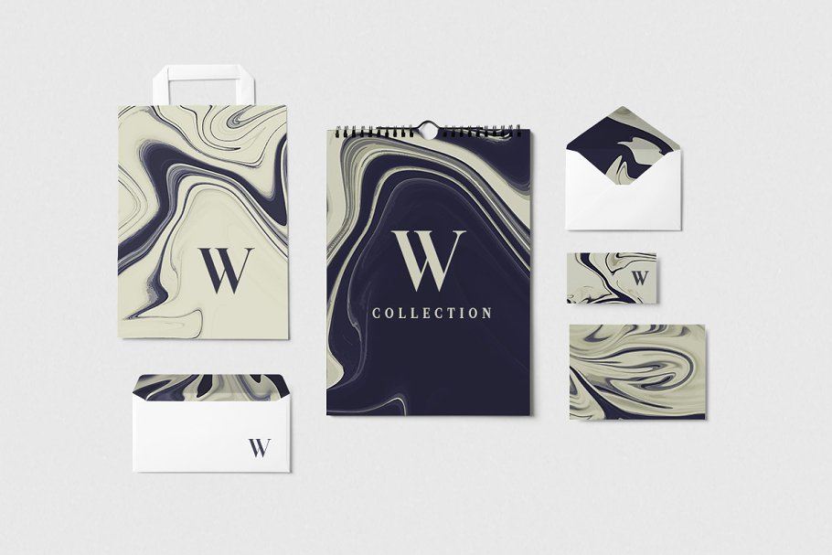 大理石风格水影画墨流纹理 Suminagashi Marble Textures插图(3)