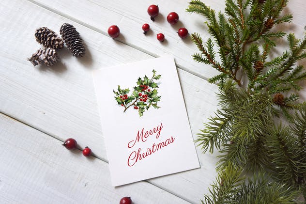 圣诞贺卡海报/传单/贺卡样机 Christmas card poster mockup插图(4)