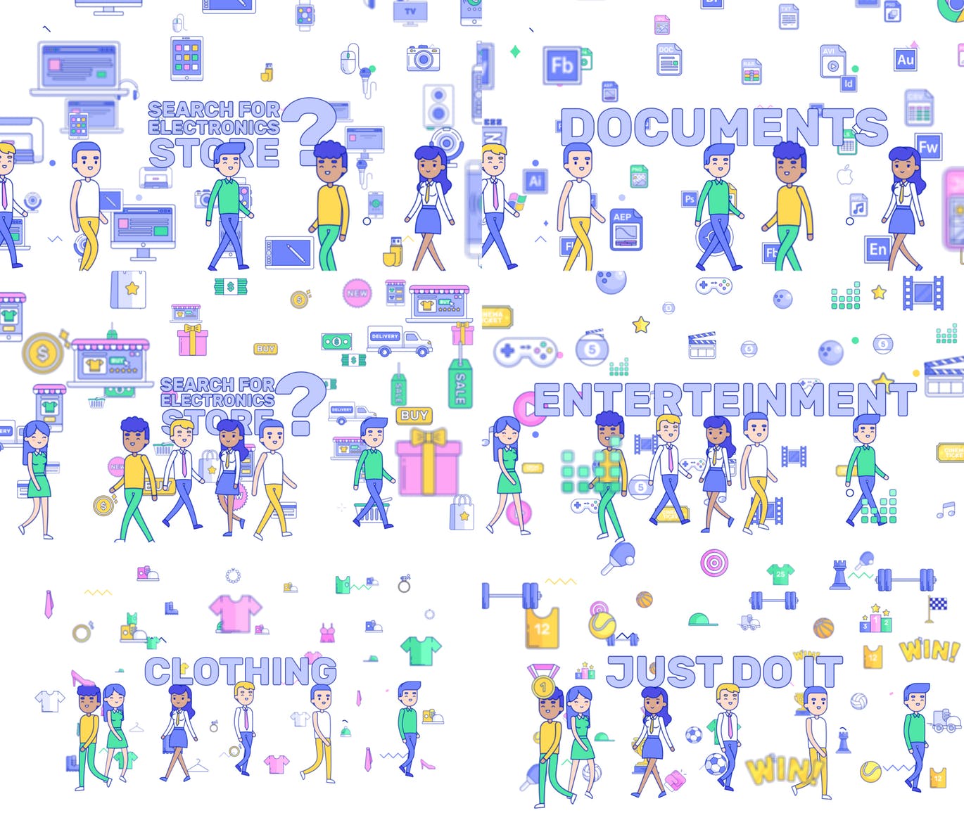 70款互联网场景化概念插画PSD模板合集 Explainer Graphics Toolkit插图(3)